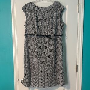 Dressbarn Monochrome Patterned Midi Dress